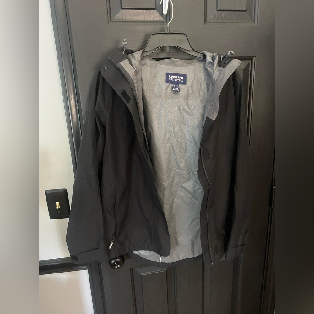 Lands' End Black and Gray Raincoats for All-Weather Style